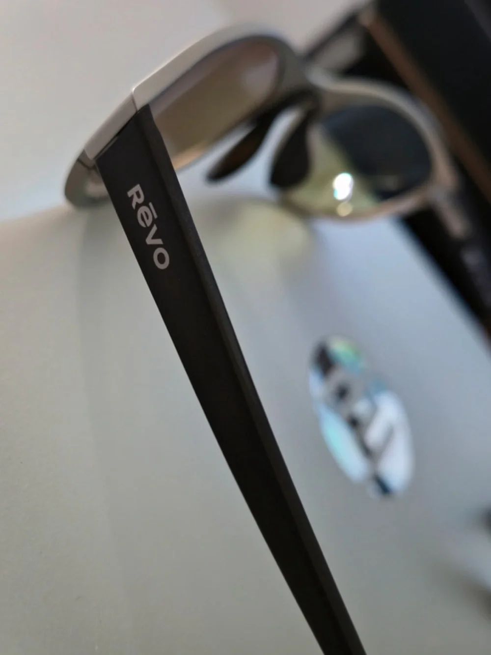 Revo Sunglasses - Satin Chrome Frame with Blue Mirror Lenses